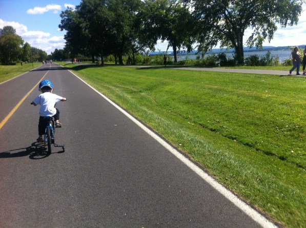 Cycling by Onondaga Lake