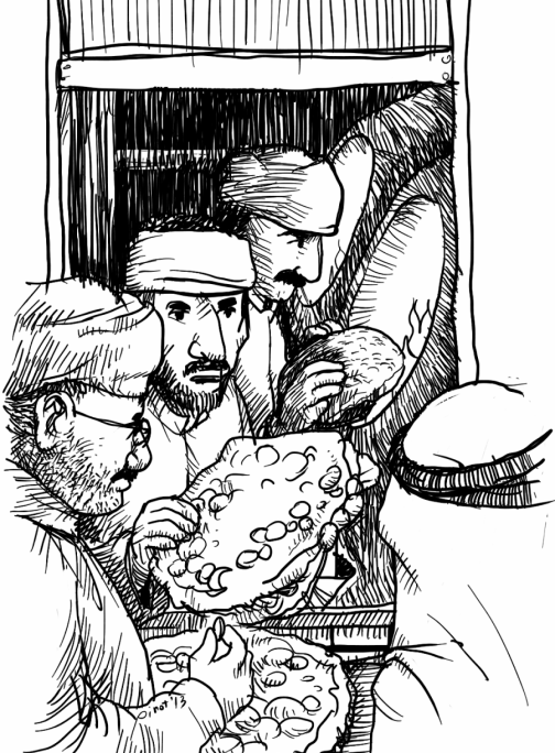 Iranian Kobus bread is one of our favorite food we can find here. It's cheap, only 20 fils for one bread with the size of big pan pizza.