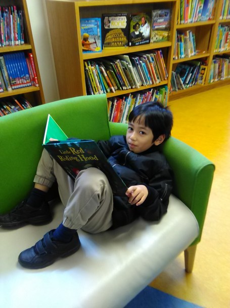 berkegiatan di perpustakaan lokal